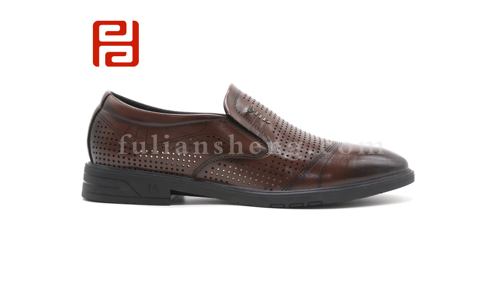 福連升夏季商務(wù)男鞋正裝帶孔透氣工作鞋
