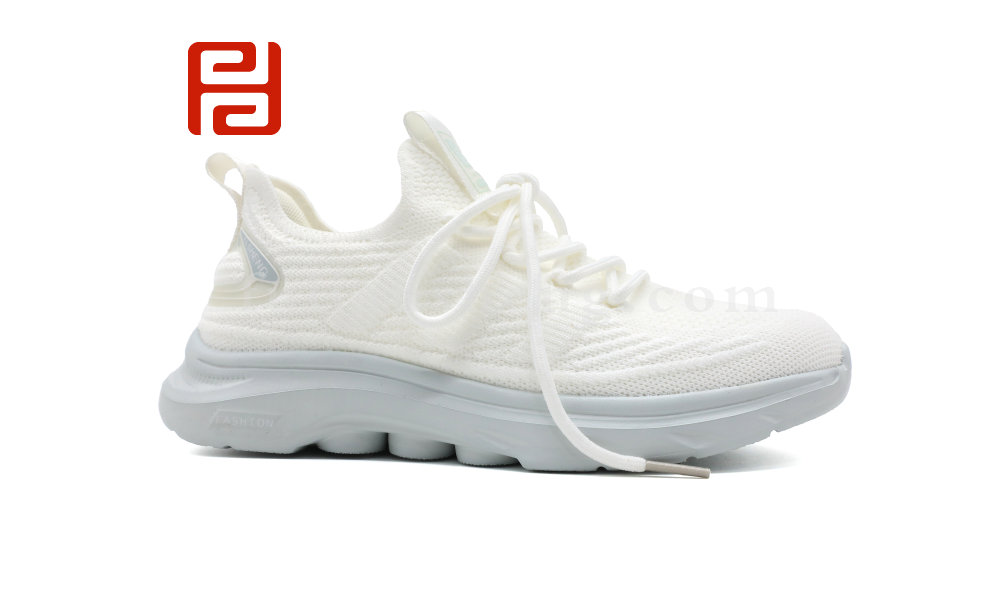 休閑運(yùn)動女鞋春季單鞋高彈飛織面料3D緩震鞋墊