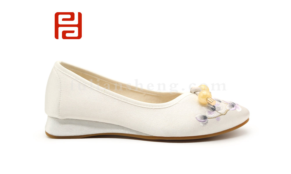 福連升老北京布鞋民族風(fēng)繡花女鞋棉麻古典坡跟休閑