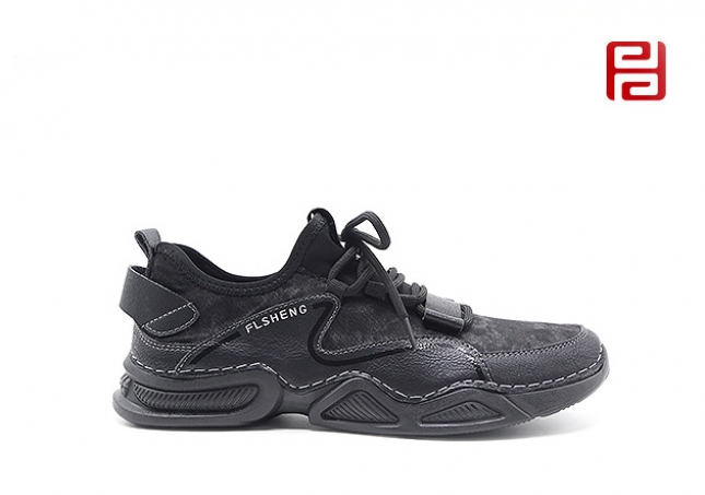 福連升春季新款休閑運(yùn)動旅游鞋戶外漫步鞋拼色男鞋